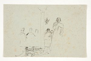 Galahad am Schloss, Studie für Die Suche nach dem Heiligen Gral (Serie von fünfzehn Gemälden für die Boston Public Library, abgeschlossen 1901)