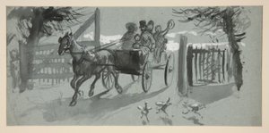 Gruppe von Menschen in einem offenen Wagen - (unidentifizierte Illustration) von Edwin Austin Abbey