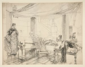 Hermione bittet Polixenes (Studie) - Akt I, Szene II, Der Winter