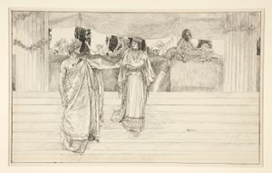 Hermione fleht Polixenes an - Akt I, Szene II, Der Winter von Edwin Austin Abbey