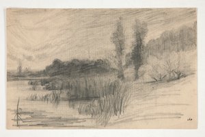 Landschaft am Wasser von Edwin Austin Abbey