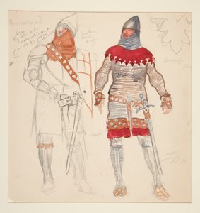 Northumberland Männer, Kostümskizze für Henry Irving von Edwin Austin Abbey