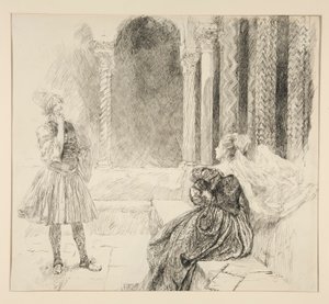 Olivia und Viola, Illustration zu Akt I, Szene v, Was ihr wollt von Edwin Austin Abbey