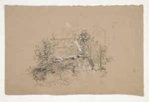 Verwachsener Garten(?) Friedhof(?) von Edwin Austin Abbey