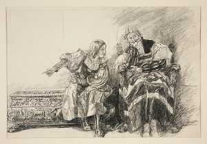Proteus und der Herzog, aus Akt III, Szene i, Zwei Herren aus Verona von Edwin Austin Abbey
