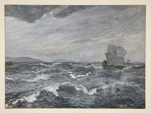 Meereslandschaft mit Segelboot