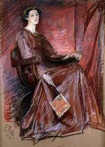 Sitzende Frau mit elisabethanischem Kopfschmuck, 1897