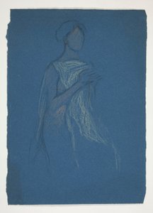 Skizze einer Frau - Kostümstudie für ein Theaterstück? von Edwin Austin Abbey