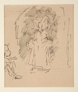 Studie für Priester und die große Dame (Aquarell) von Edwin Austin Abbey