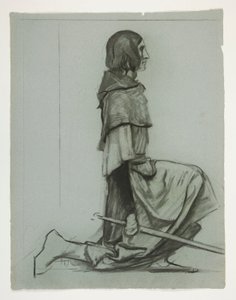 Studie für Der Schlüssel zur Burg, aus Die Suche nach dem Heiligen Gral (eine Serie von fünfzehn Gemälden für die Boston Public Library, abgeschlossen 1901)