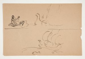 Studie für Die Suche nach dem Heiligen Gral (Serie von fünfzehn Gemälden für die Boston Public Library, abgeschlossen 1901) von Edwin Austin Abbey