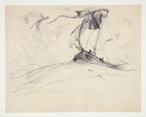 Studie für Die Suche nach dem Heiligen Gral (Serie von fünfzehn Gemälden für die Boston Public Library, abgeschlossen 1901) von Edwin Austin Abbey