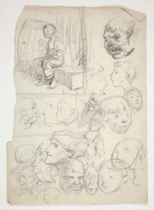 Studie eines Jungen, Studie von Gesichtern