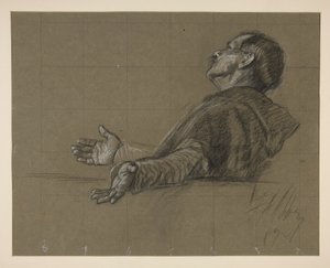 Studie einer bekleideten Figur, für die Wandgemälde-Serie Die Suche nach dem Heiligen Gral in der Boston Public Library