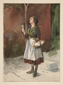 Studie eines jungen Mädchens im Garten von Edwin Austin Abbey