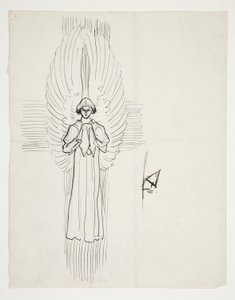 Studie eines Engels, für Die Suche nach dem Heiligen Gral (Serie von fünfzehn Gemälden für die Boston Public Library, abgeschlossen 1901) von Edwin Austin Abbey