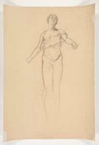 Studie einer allegorischen weiblichen Figur für ein Wandgemälde im Staatskapitolgebäude in Harrisburg, Pennsylvania, 1902-1911 (vollendet von John Singer Sargent) von Edwin Austin Abbey