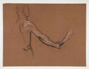 Studie von zwei Figuren, die sich die Hand schütteln von Edwin Austin Abbey