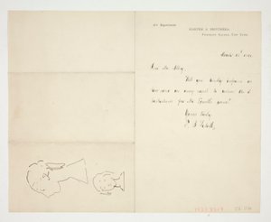 Zwei Skizzen einer Büste von Edwin Austin Abbey