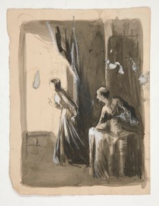 Zwei Frauen in einem Innenraum - nicht identifizierte Illustration