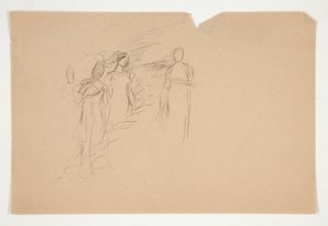 Nicht identifizierte Illustration - Studie von drei weiblichen Figuren