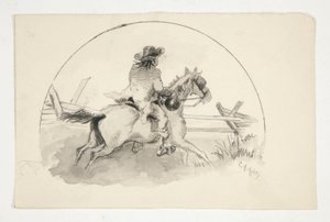 Unidentifizierte Illustration [Mann zu Pferd]