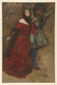 Unidentifizierte Szene, aus Hamlet oder Macbeth? von Edwin Austin Abbey