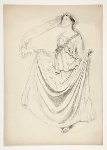Frau in Toga mit Girlanden, Skizze für ein unidentifiziertes Shakespeare-Stück von Edwin Austin Abbey