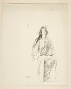 Sitzende Frau, Skizze für ein unbekanntes Shakespeare-Stück von Edwin Austin Abbey