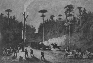 Ein Nachtmarsch, Platte 16 aus Lebensstudien der großen Armee, 1876 von Edwin Austin Forbes