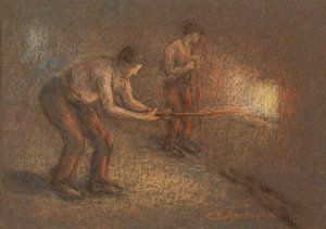 Zwei Heizer an einem Ofen von Edwin Butler Bayliss