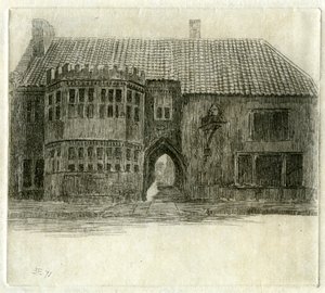 Das Rote Löwen Gasthaus, Glastonbury, Somerset, 1881 von Edwin Edwards