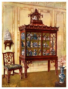 Geschnitztes China-Gehäuse im chinesischen Stil von Chippendale, 1911-1912