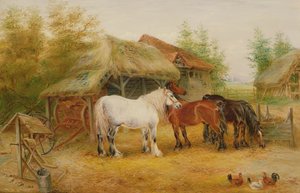 Ackerpferde in einem Bauernhof
