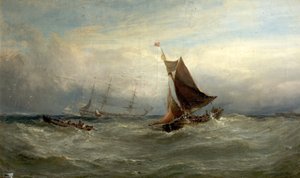 Boote in einem Sturm vor Ostende, Belgien, 1875
