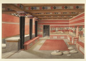 Gemälde des neu gestalteten Thronsaals des Palastes von Knossos