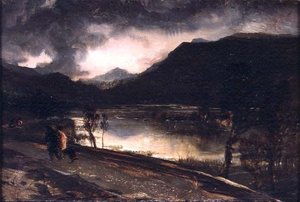 Ein Seebild bei Sonnenuntergang