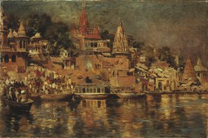 Ansicht der Ghats in Benares, 1873