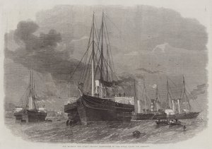 Ihre Majestät die Königin verlässt Greenhithe auf der königlichen Yacht nach Deutschland von Edwin Weedon