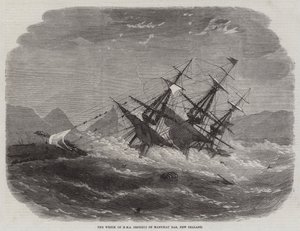 Das Wrack der HMS Orpheus auf der Manukau-Bar, Neuseeland