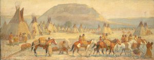 Blackfoot-Lager-Szene von Edwin Willard Deming