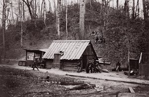Eine Union Station am James River zur Gewinnung von Schießpulver aus konföderierten...