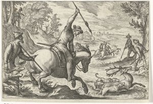 Landschaft mit Hirschjagd