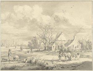 Das Porenhaus mit der Stadt Groningen in der Ferne