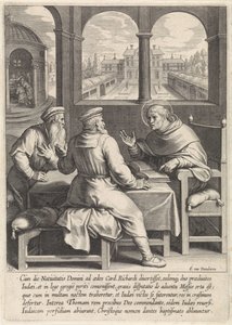 Thomas von Aquin bekehrt zwei jüdische Rabbiner von Egbert van Panderen