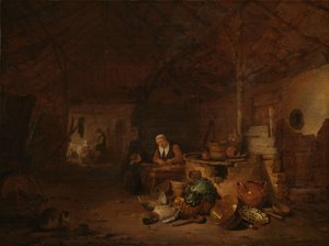 Innenraum einer Scheune von Egbert van der Poel