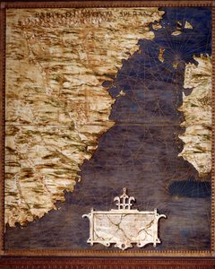 Südafrika und Kap der Guten Hoffnung Karte von Egnazio Danti, um 1567. Florenz, Palazzo Vecchio, Sala del Mappamondo von Egnazio Danti