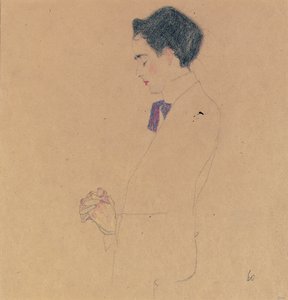 Anton Faistauer mit gefalteten Händen, 1909