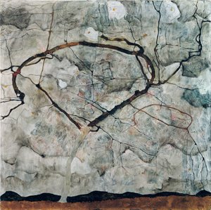 Herbstbaum in turbulenter Luft von Egon Schiele