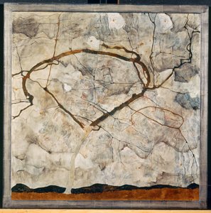 Herbstbaum in bewegter Luft von Egon Schiele